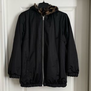 Reversible Black Satin Animal Print Jacket American Eagle